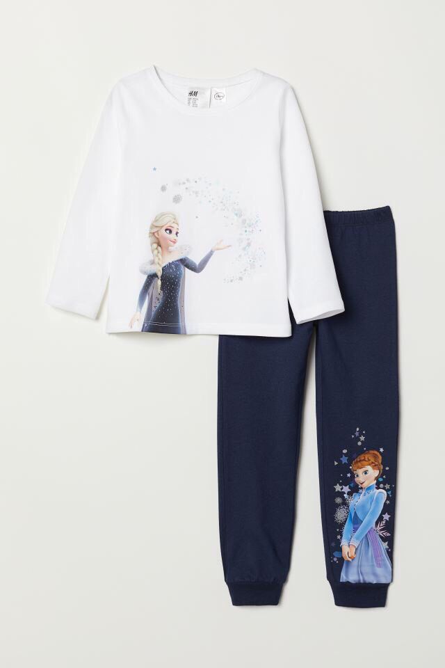  [24-26kg] Đồ Bộ Cotton H&M [Girl] - Trắng Elsa 