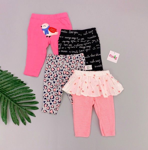  [3m-9m] Set 4 Quần Legging Bé Gái - Combo ngẫu nhiên 