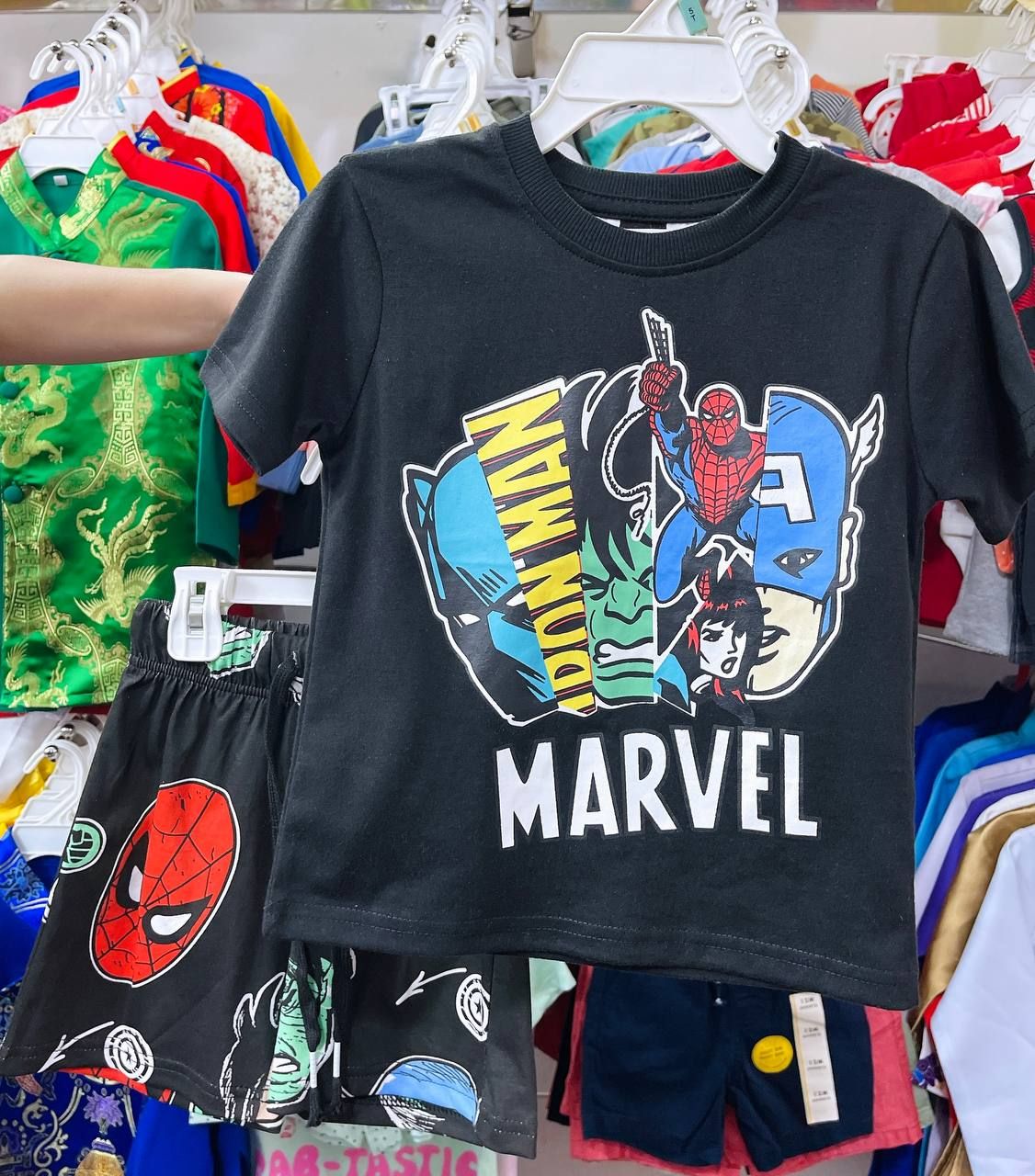 2T-4T-8T Đồ bộ ngắn H..M form manly, thoáng mát cho bé trai- Đen Marvel DB81T