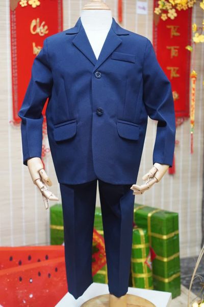  [12-14kg ; 17-19kg ; 30-45kg] Set Bộ Vest Cho Bé - Navy Trơn 