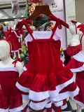  [8-10kg; 18-26kg] Đầm Nhung 2 Dây Giáng Sinh Bé Gái - Đỏ 2 Dây 