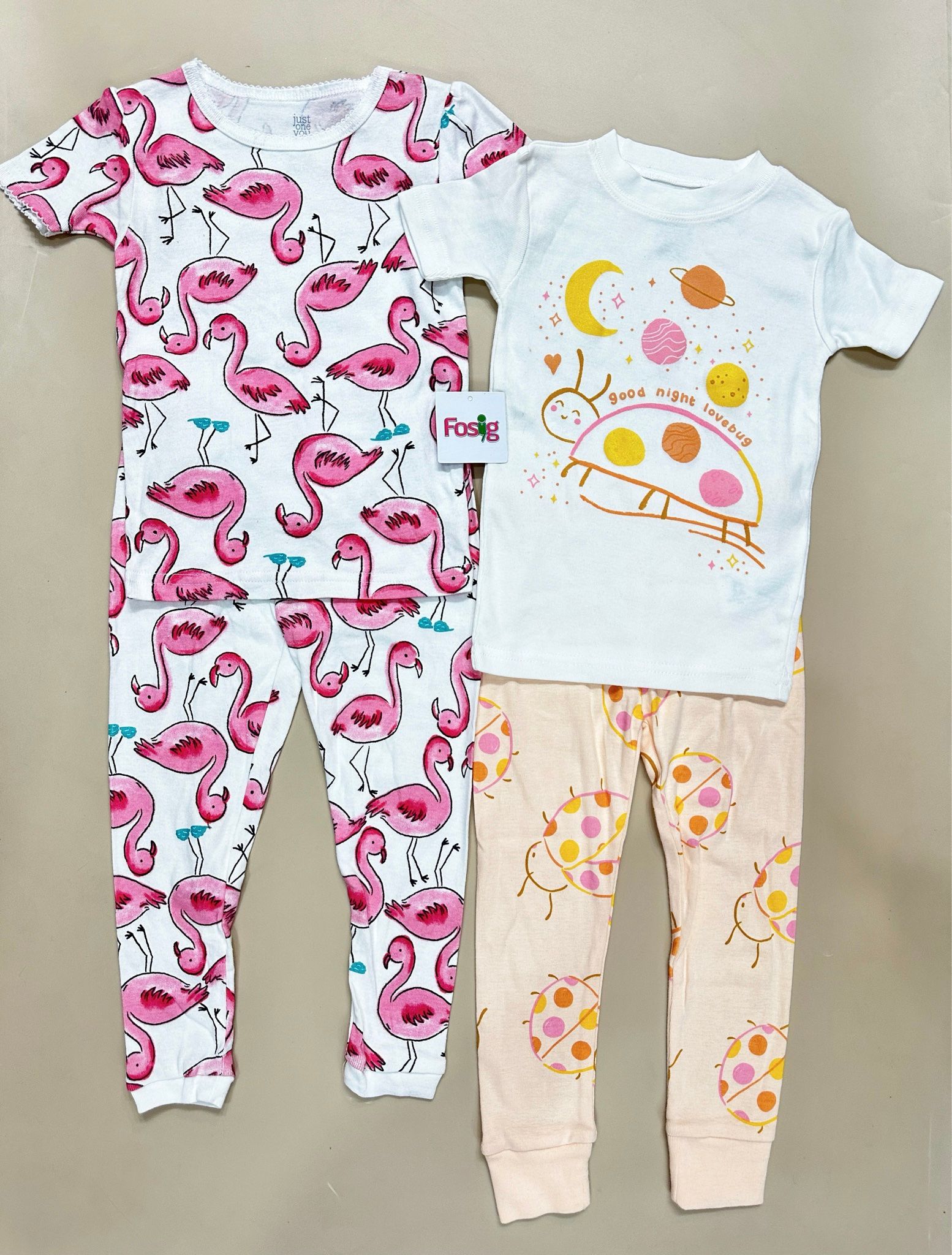 6-9kg; 14-15kg; 18-19kg Set 2 đồ bộ tay ngắn quần dài cho bé gái-S2b02G