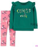  [3-6m] Set Áo Da Cá Quần Legging Cter's - Xanh Lá Cutest 