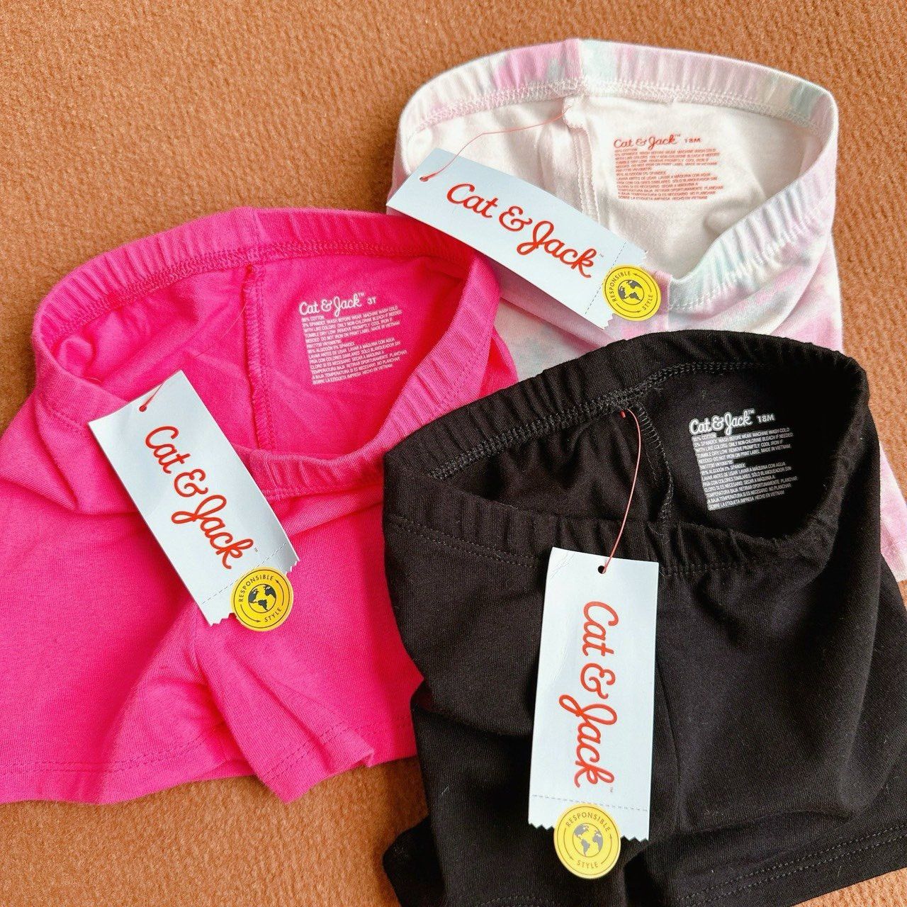8-16kg Set 3 Quần thun legging lửng CJ cho Bé Gái- Set ngẫu nhiên
