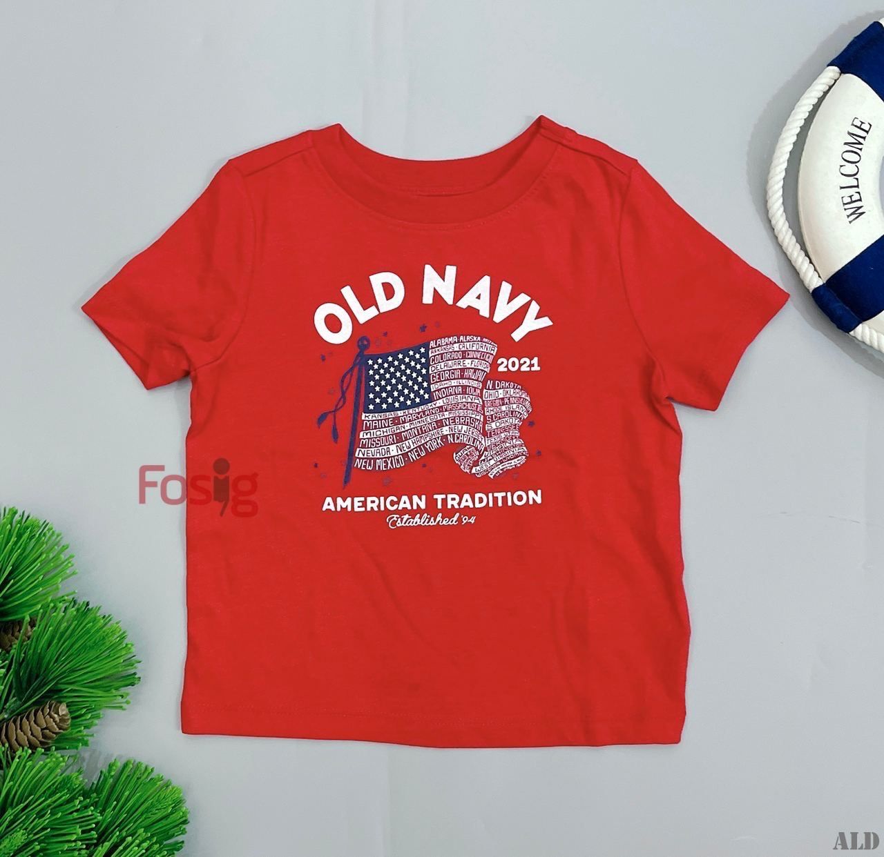 Áo Thun Tay Ngắn Bé Trai ON - Đỏ American