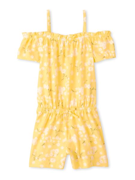  [6-8kg; 14-16kg] Jumpsuit Bé Gái PL - Vàng Nhạt Hoa 