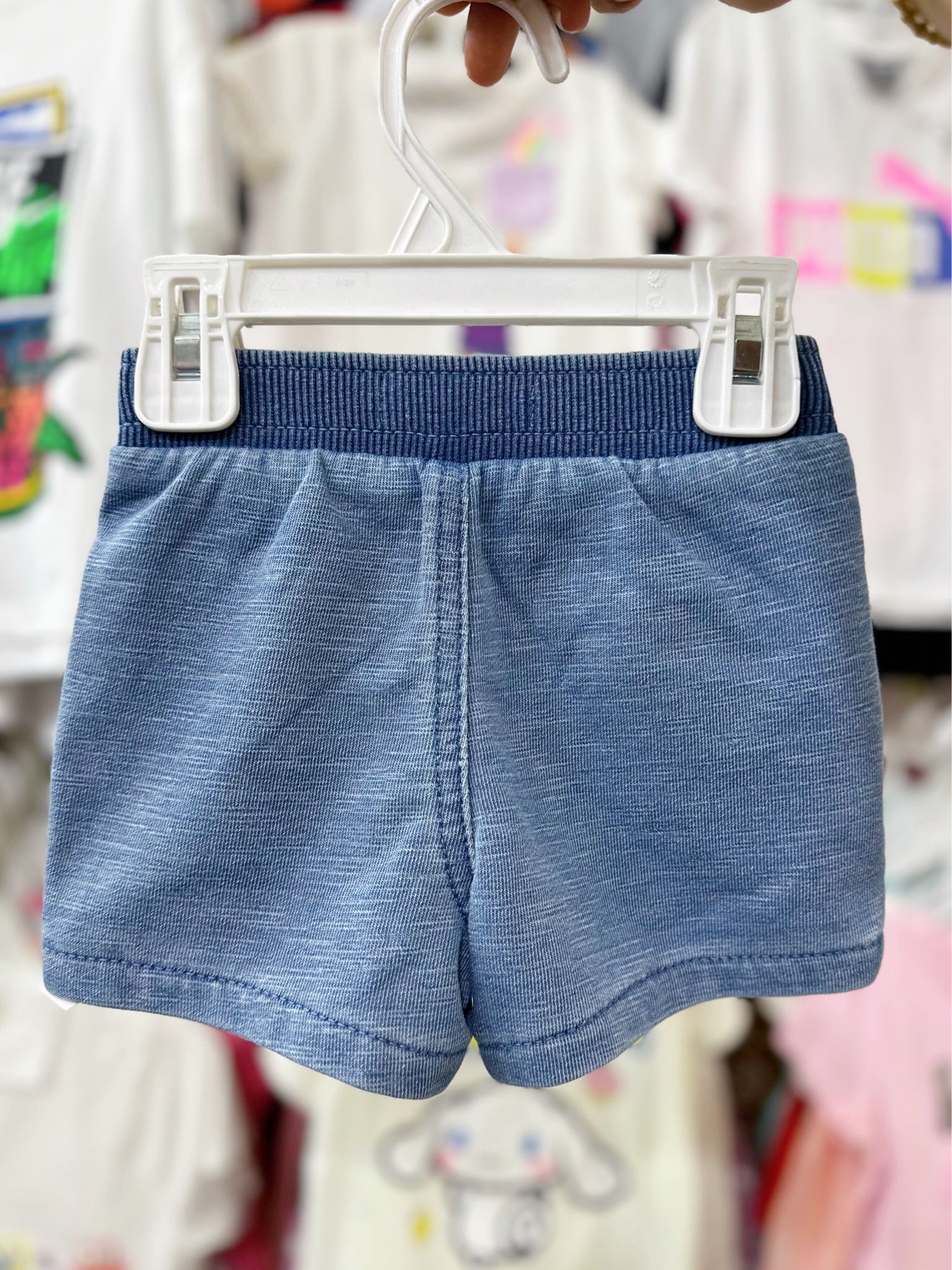 7-9kg 12M Quần short jaens L.v bé gái tăng đơ ẩn- Xanh đậm dây trắng QS02