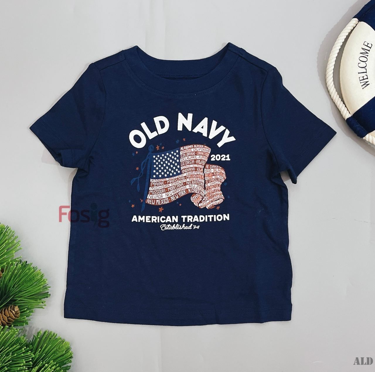 Áo Thun Tay Ngắn Bé Trai ON - Xanh American