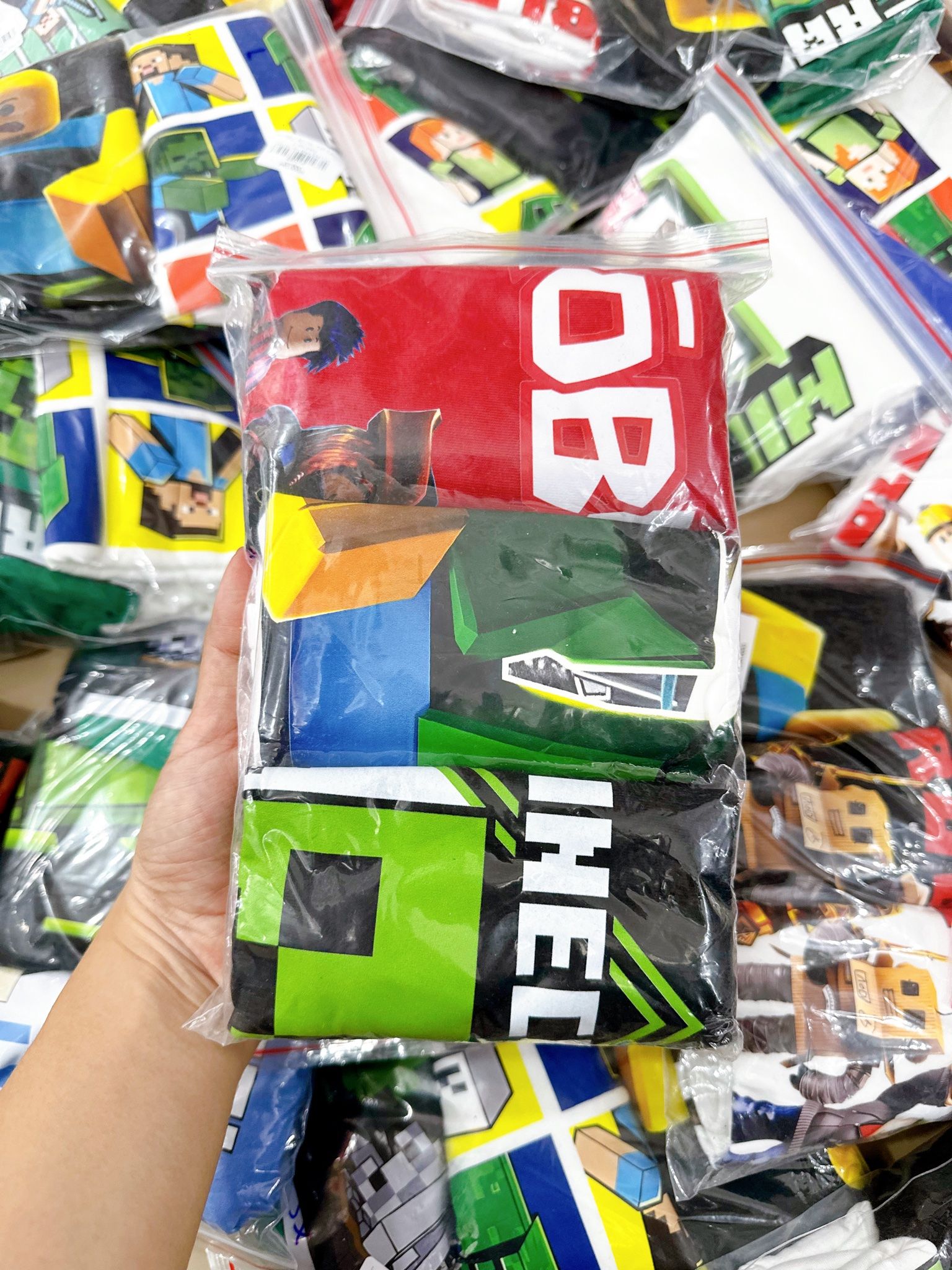 25-30kg; 35-45kg XS-2XL Set 3 áo ROBLOX, áo minecraft tay ngắn xịn. Tự tin, Cực ngầu- S3A17
