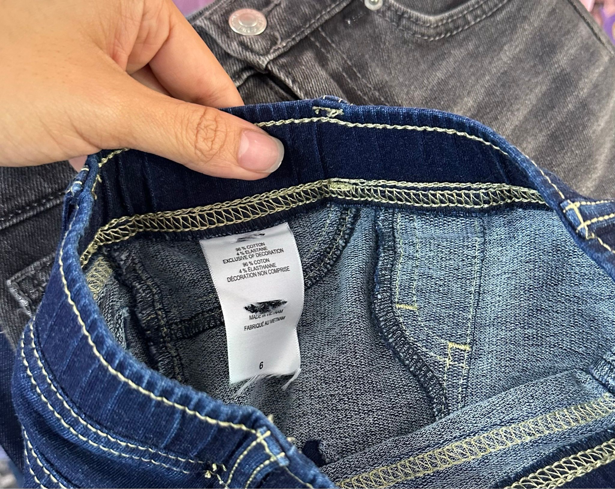 18-20kg 6Y Quần short jaens L.v bé gái tăng đơ ẩn- Navy kiểu QS02