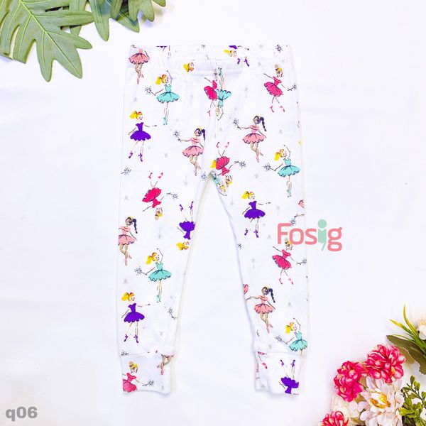  [9-12m ; 24m-4T] Quần Dài  Thun Cotton Bé Gái Cter - Trắng Công Chúa 