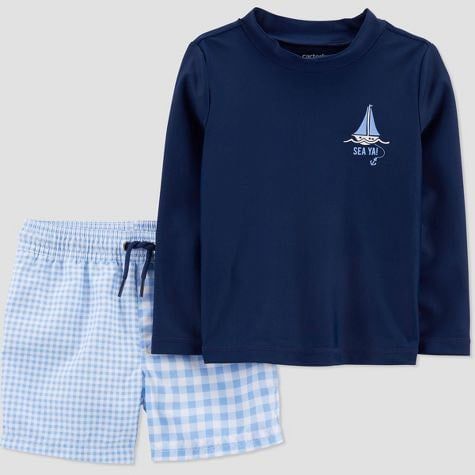  [10-11kg; 18-20kg] Set Đồ Bơi Bé Trai Cter - Navy Thuyền 