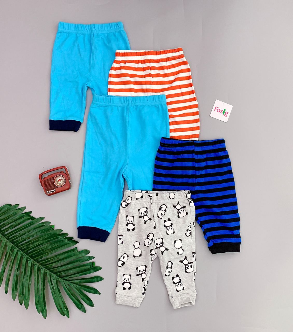  [0-6m] Set 5 Quần Dài Jogger Bé Trai Geo - Combo ngẫu nhiên 