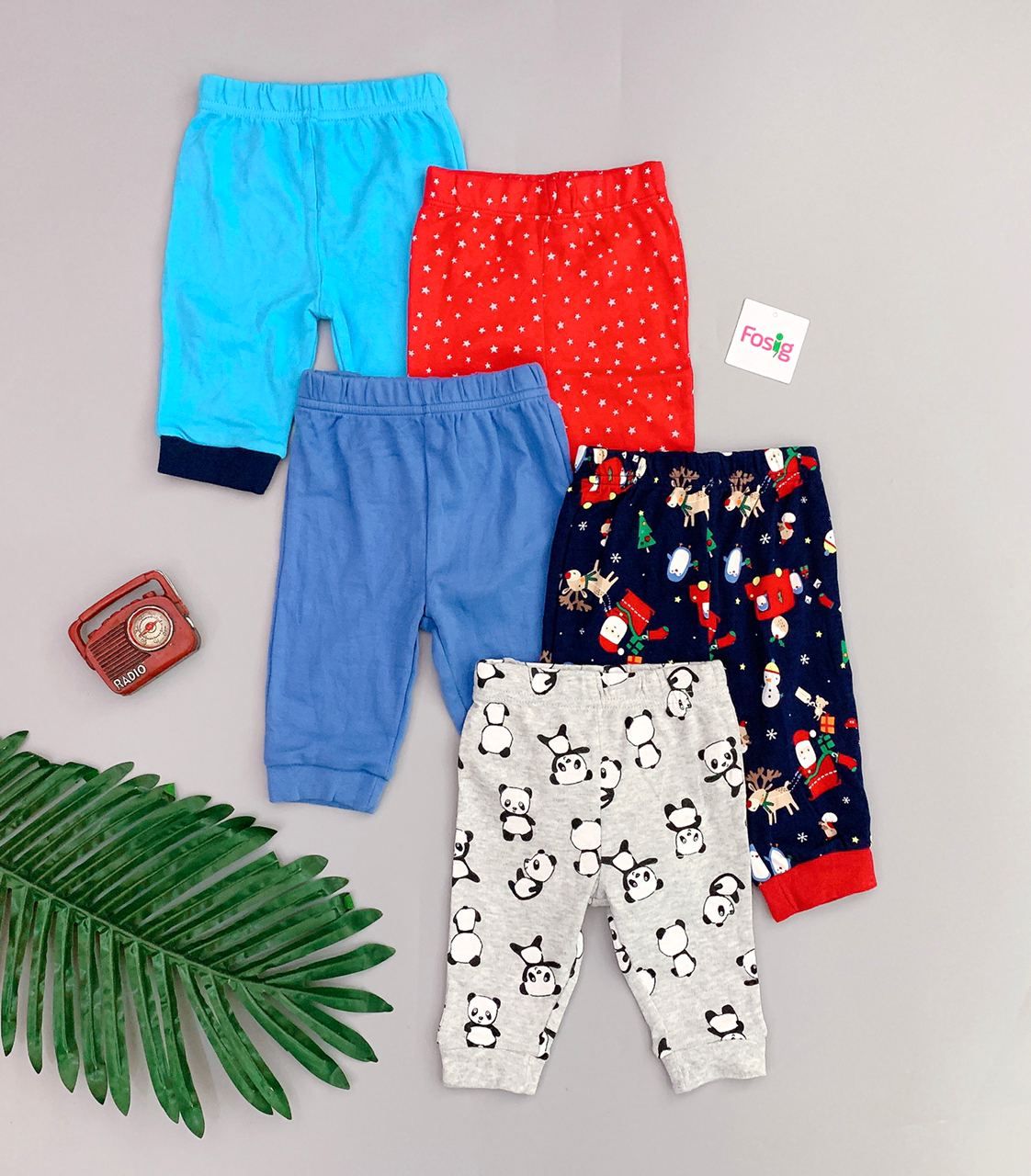  [0-6m] Set 5 Quần Dài Jogger Bé Trai Geo - Combo ngẫu nhiên 