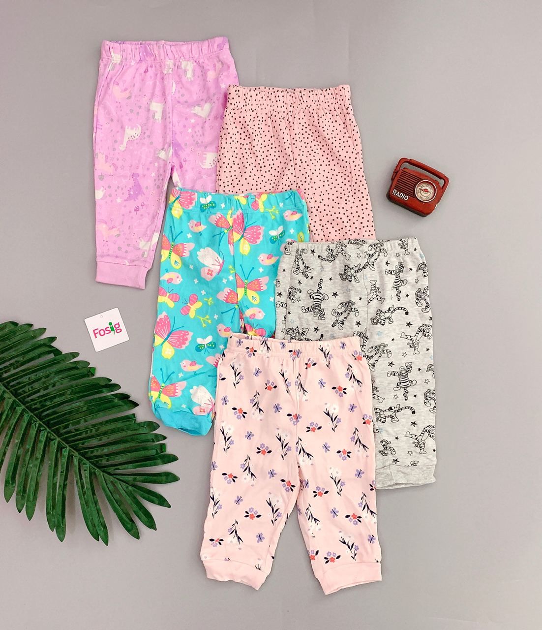  [0-6m; 18-24m] Set 5 Quần Dài Jogger Bé Gái Geo - Combo ngẫu nhiên 