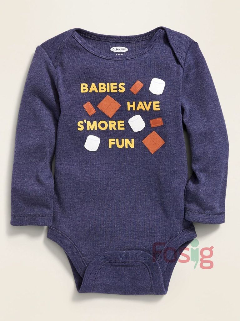  [3-6M] Bodysuit Tay Dài Bé Trai ON - Navy Bánh Sữa 