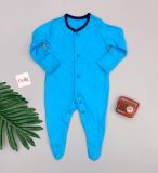  [6m] Sleepsuit Gài Nút Có Vớ Bé Trai Geo - Xanh Dương Cổ Navy 