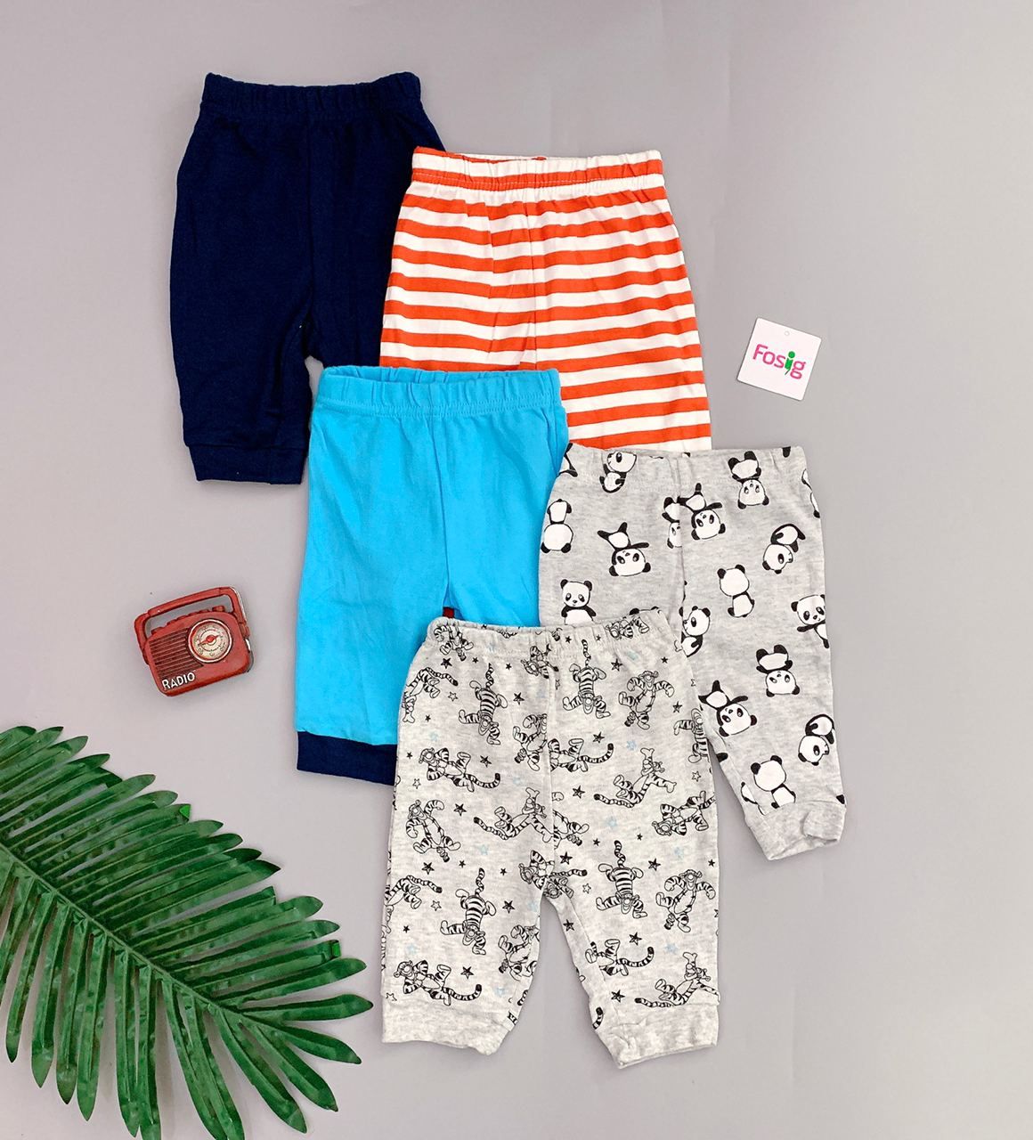  [0-6m] Set 5 Quần Dài Jogger Bé Trai Geo - Combo ngẫu nhiên 