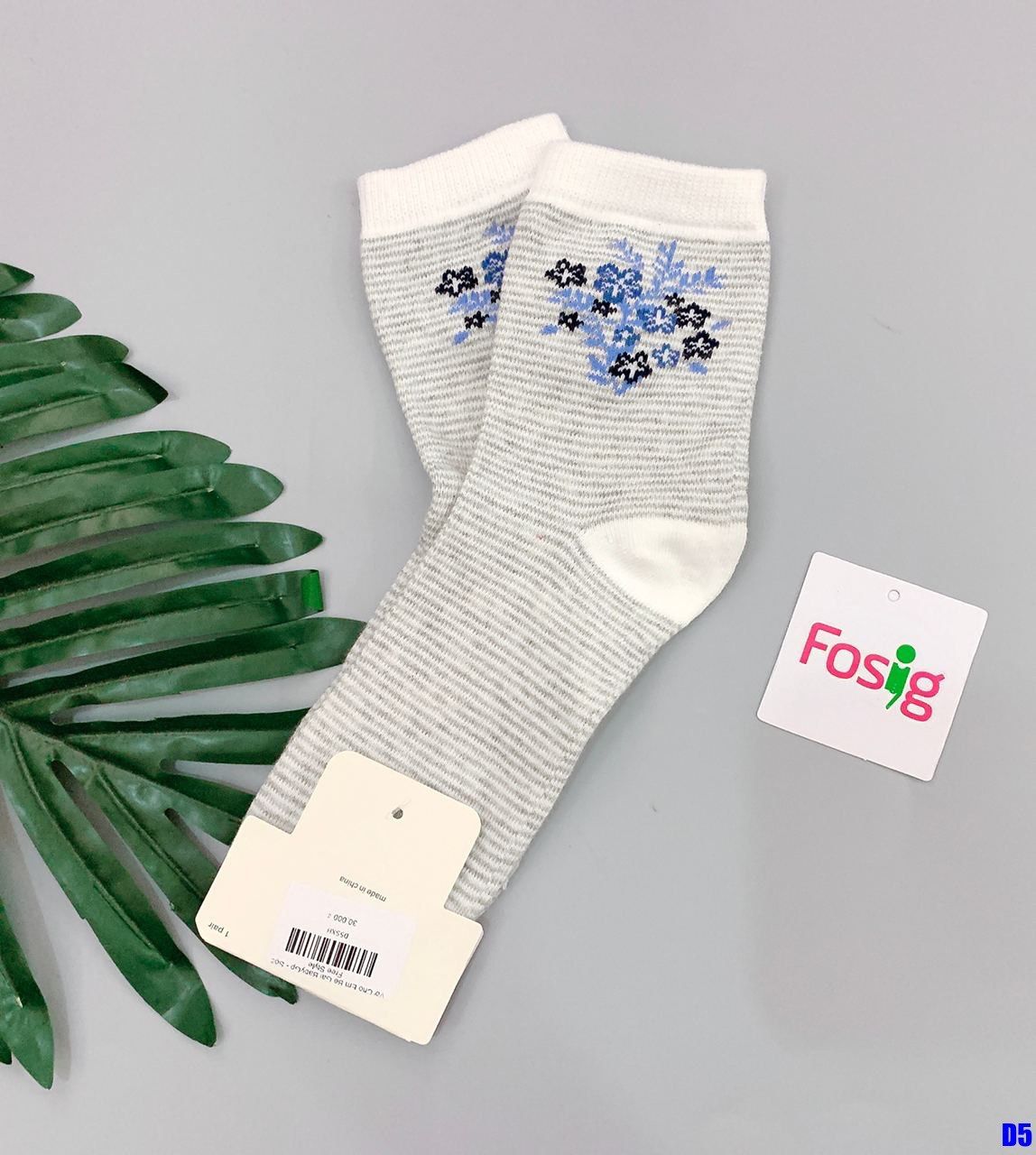 Vớ Cho Em Bé Gái BabyGp - Sọc Xám Hoa