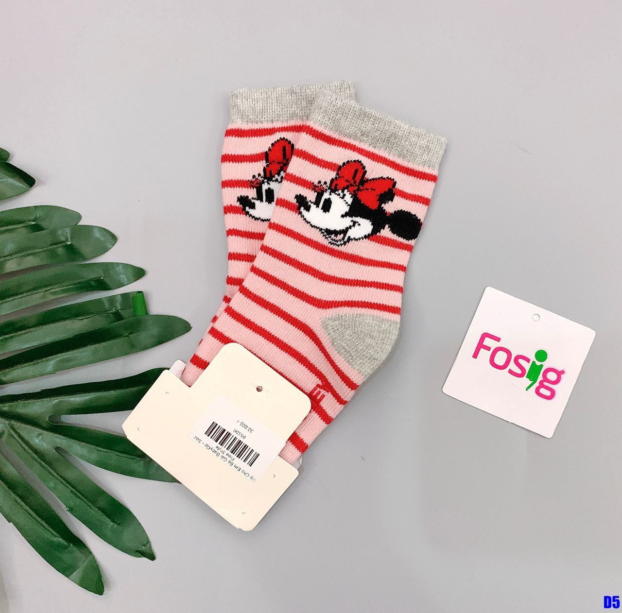Vớ Cho Em Bé Gái BabyGp - Sọc Đỏ Mickey