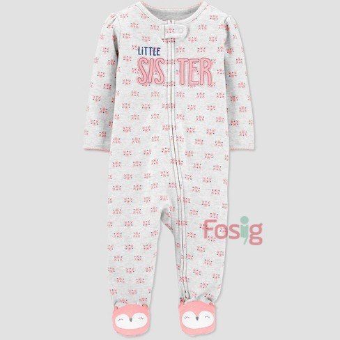 Sleepsuit Bé Gái Carter's - Xám/Hoa Sister