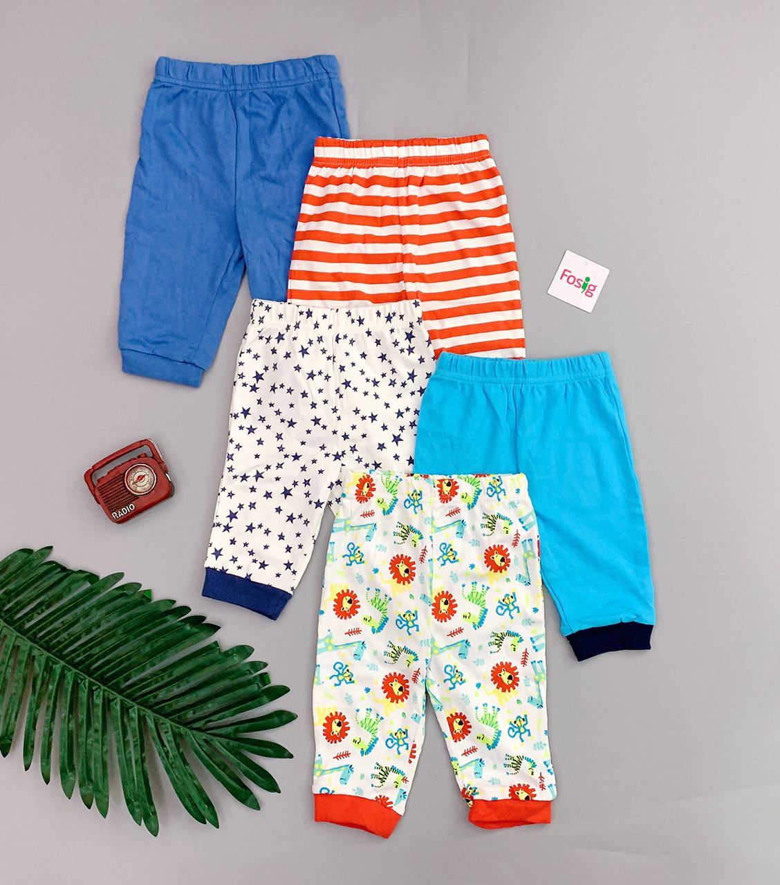  [0-6m] Set 5 Quần Dài Jogger Bé Trai Geo - Combo ngẫu nhiên 