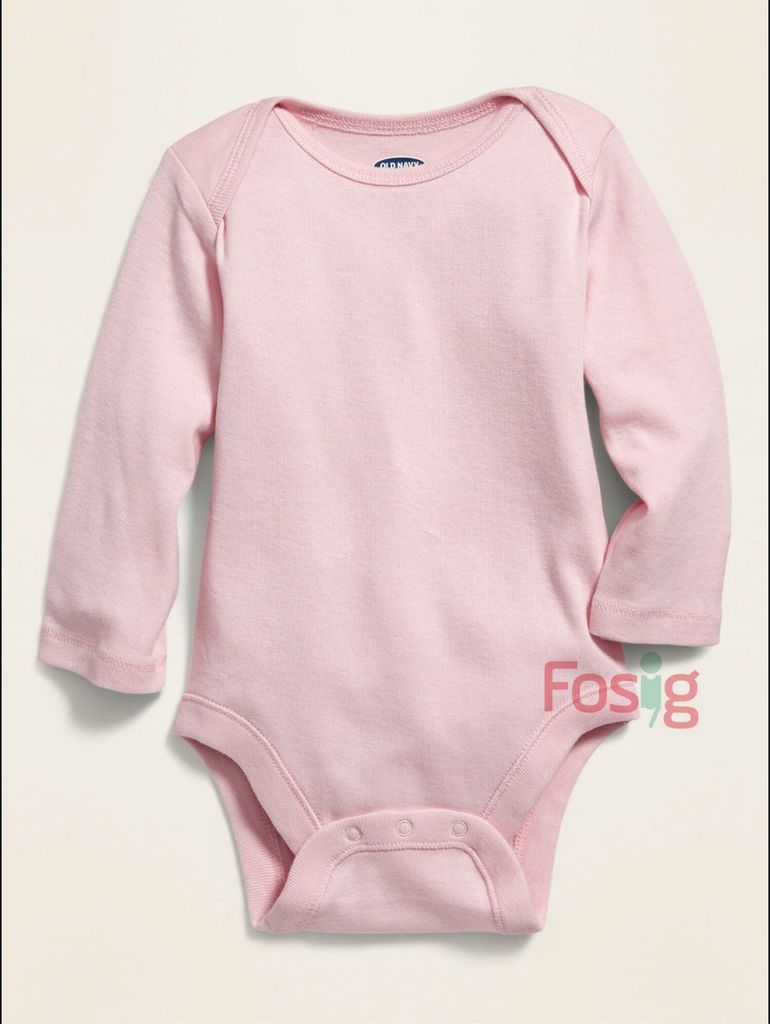  [3-6M ; 12-24M] Bodysuit Tay Dài Bé Gái ON - Hồng Nhạt 