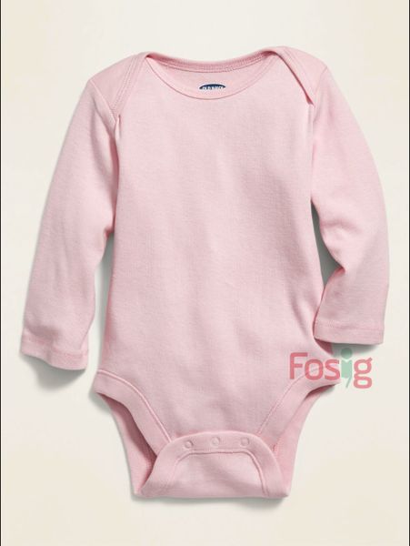  [3-6M ; 12-24M] Bodysuit Tay Dài Bé Gái ON - Hồng Nhạt 