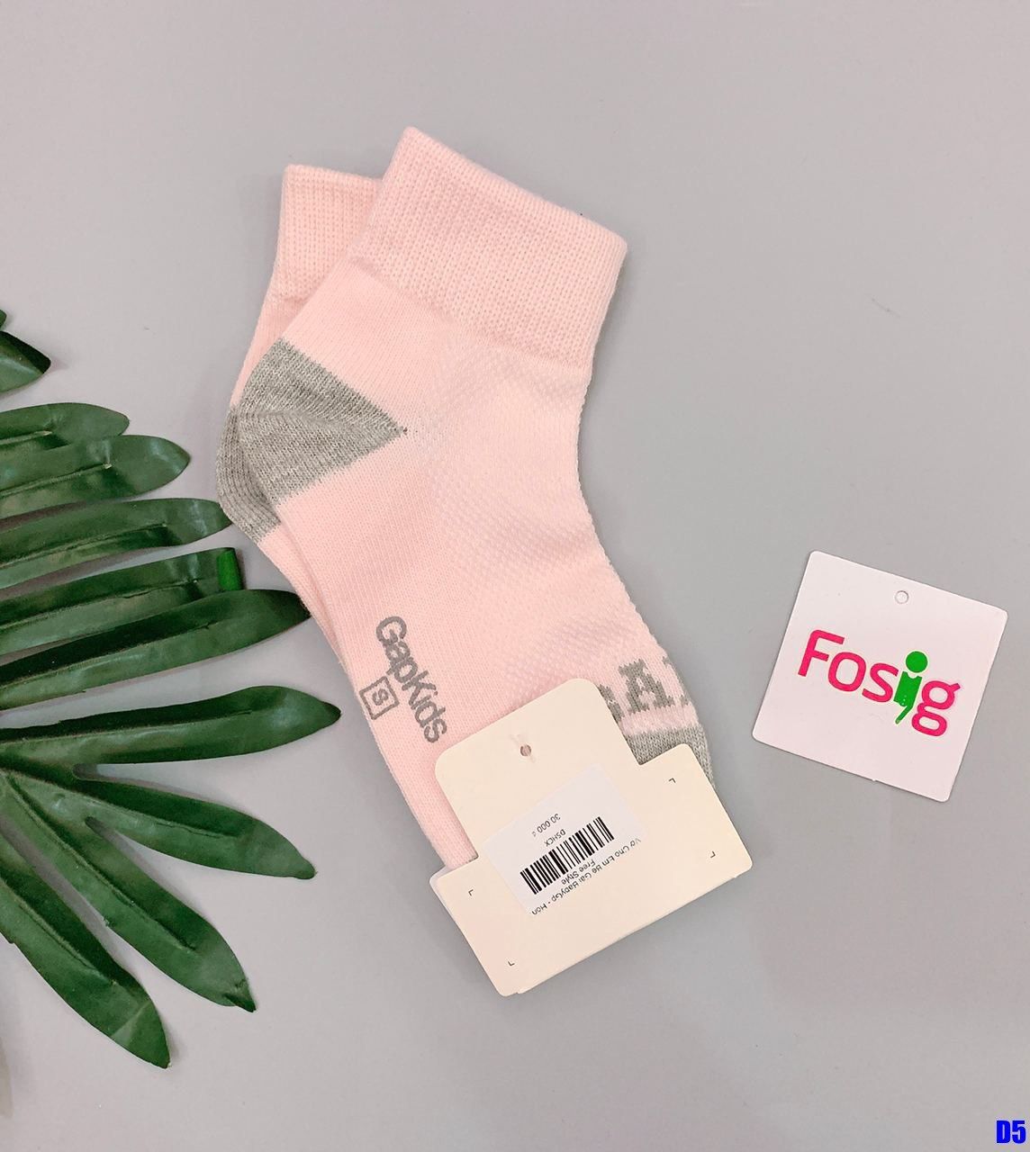 Vớ Cho Em Bé Gái BabyGp - Hồng Chữ Xám