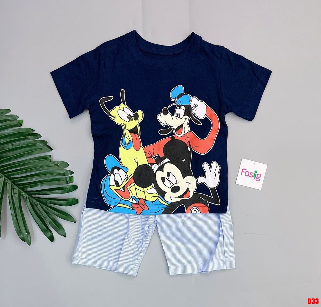  [16-18kg] Set Đồ Bộ Đùi Bé Trai Sky - Navy Mickey 