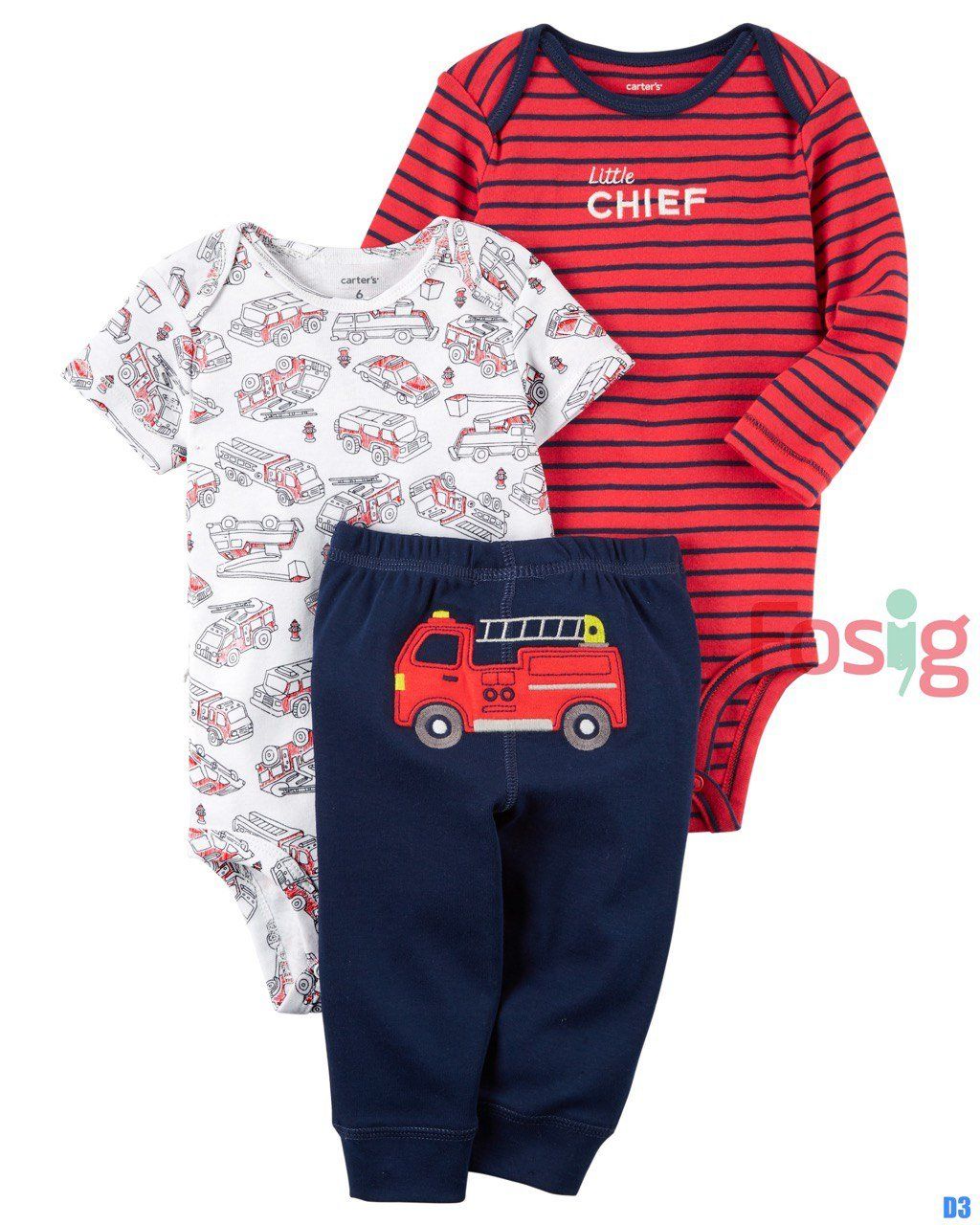  [6-24m] Set 3 Bé Trai Cter kqct - Sọc Đỏ Chief 