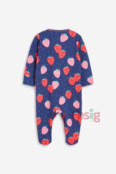  [6m] Sleepsuit Baby Bé Gái  - Navy Chấm Dâu 