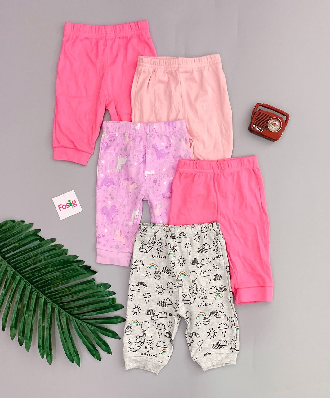  [0-6m; 18-24m] Set 5 Quần Dài Jogger Bé Gái Geo - Combo ngẫu nhiên 