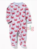  [0-3M ; 6-9M] Sleepsuit Có Vớ Bé Trai ON - Xanh Trời Cua 