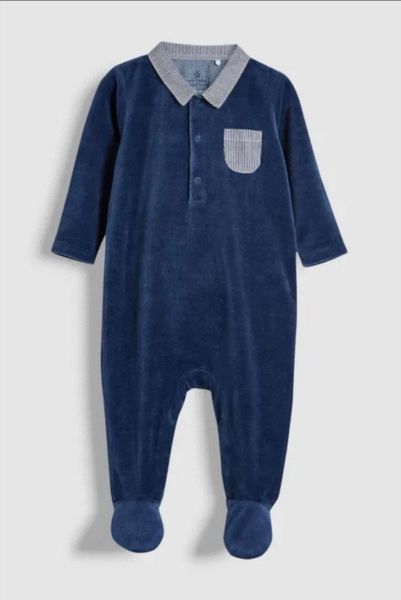  [nb-3m] Sleepsuit Baby Bé Trai - Xanh Navy Nhung 