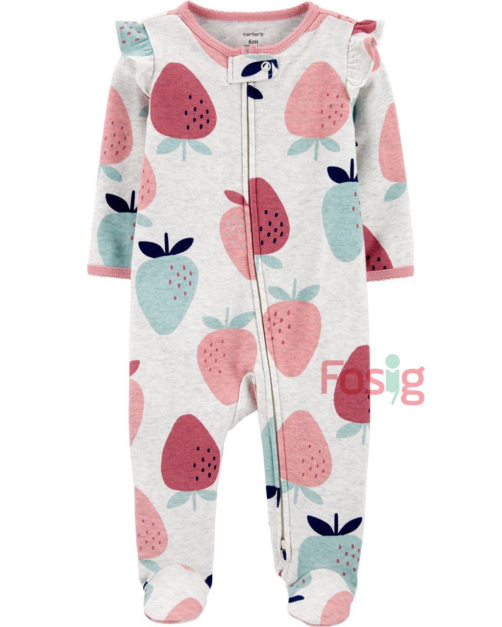 Sleepsuit Bé Gái Carter's - Xám Trắng/Dâu