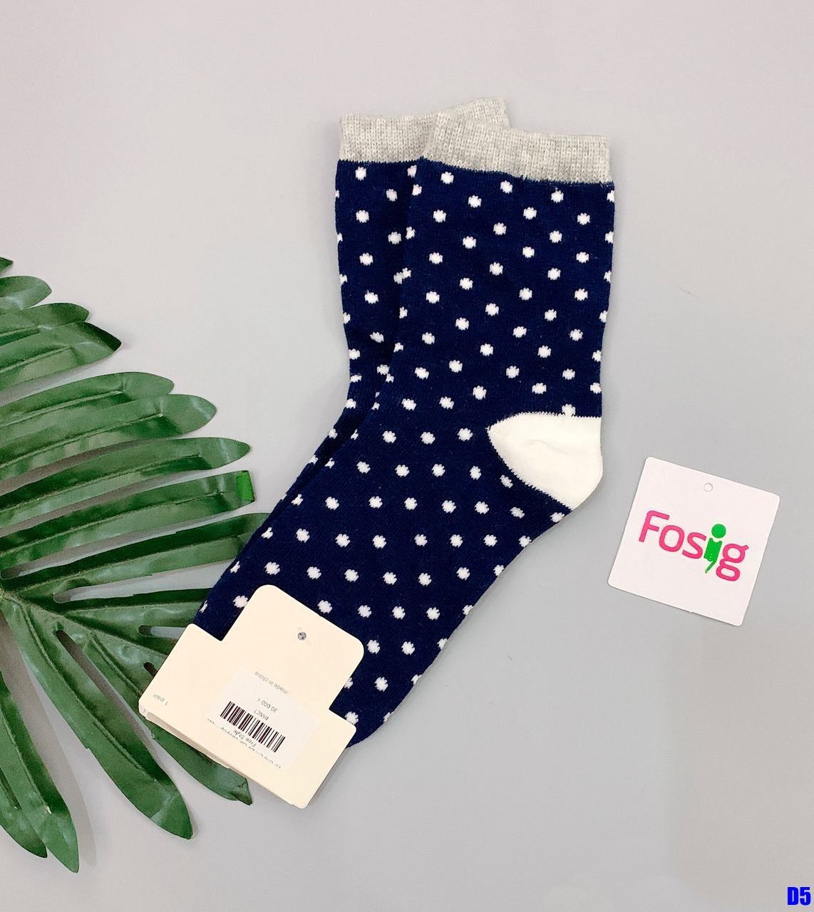 Vớ Cho Em Bé Gái BabyGp - Navy Chấm Trắng