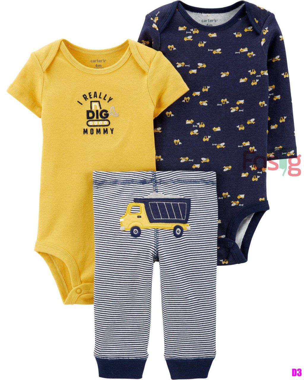  [3m-6m; 18-24m] Set 3 Bé Trai Cter kqct  - Vàng DIG Navy 