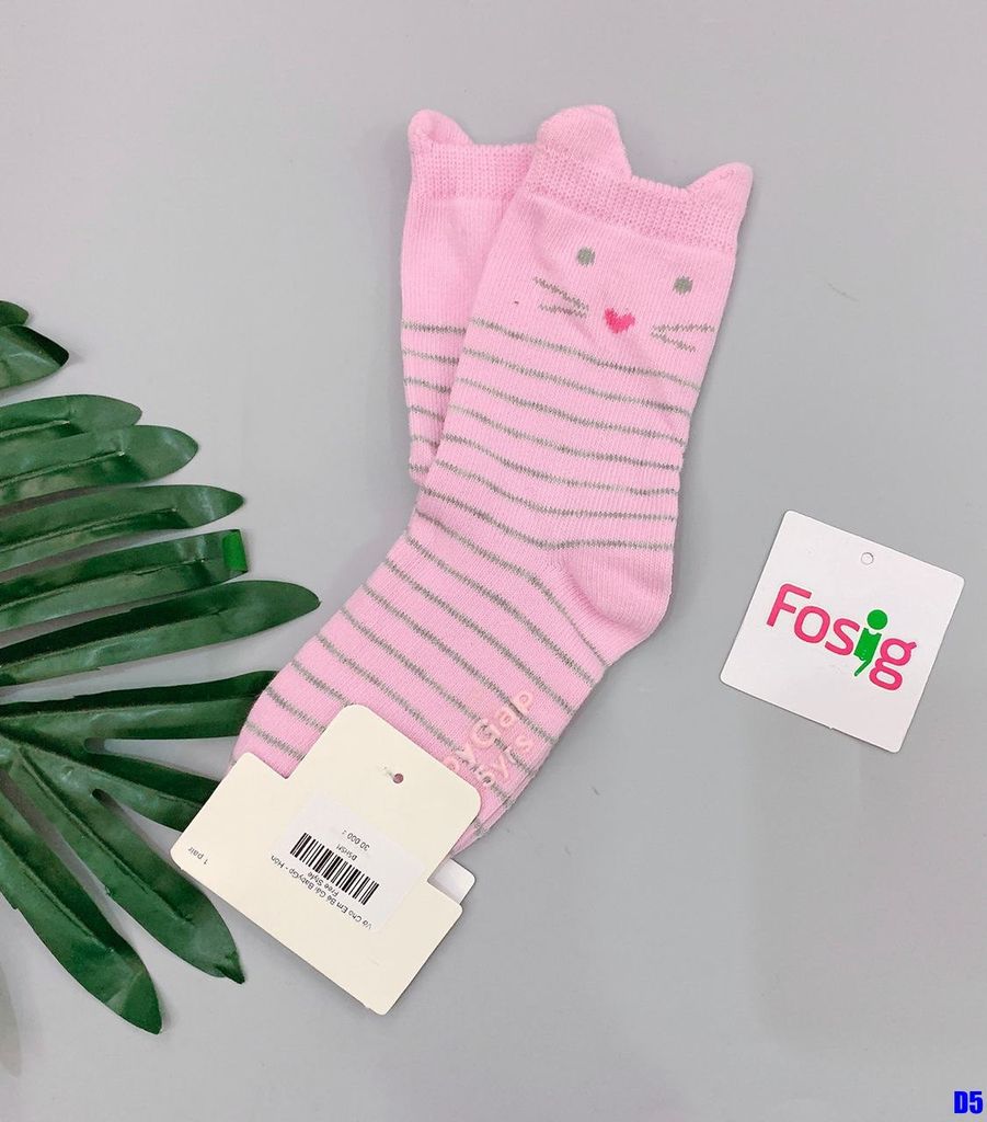 Vớ Cho Em Bé Gái BabyGp - Hồng Sọc Mèo