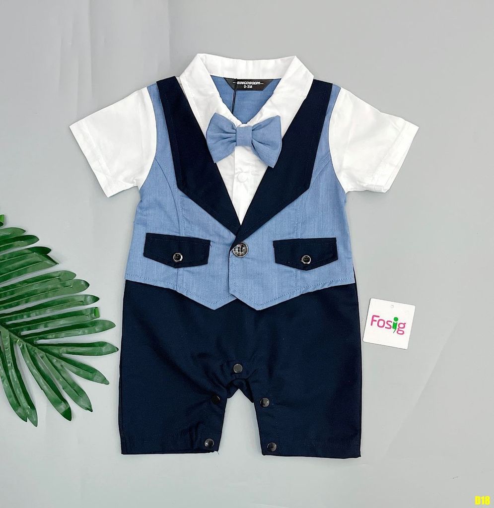  [7-8kg] Set Giả Vest Công Tử Bé Trai BGB - Navy Xanh Trắng H0046 