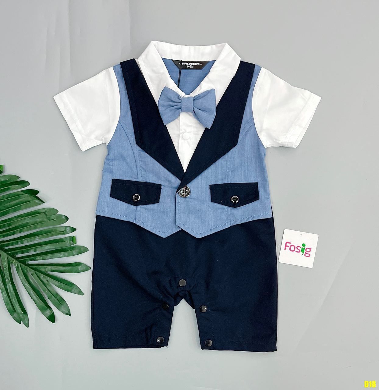  [7-8kg] Set Giả Vest Công Tử Bé Trai BGB - Navy Xanh Trắng H0046 