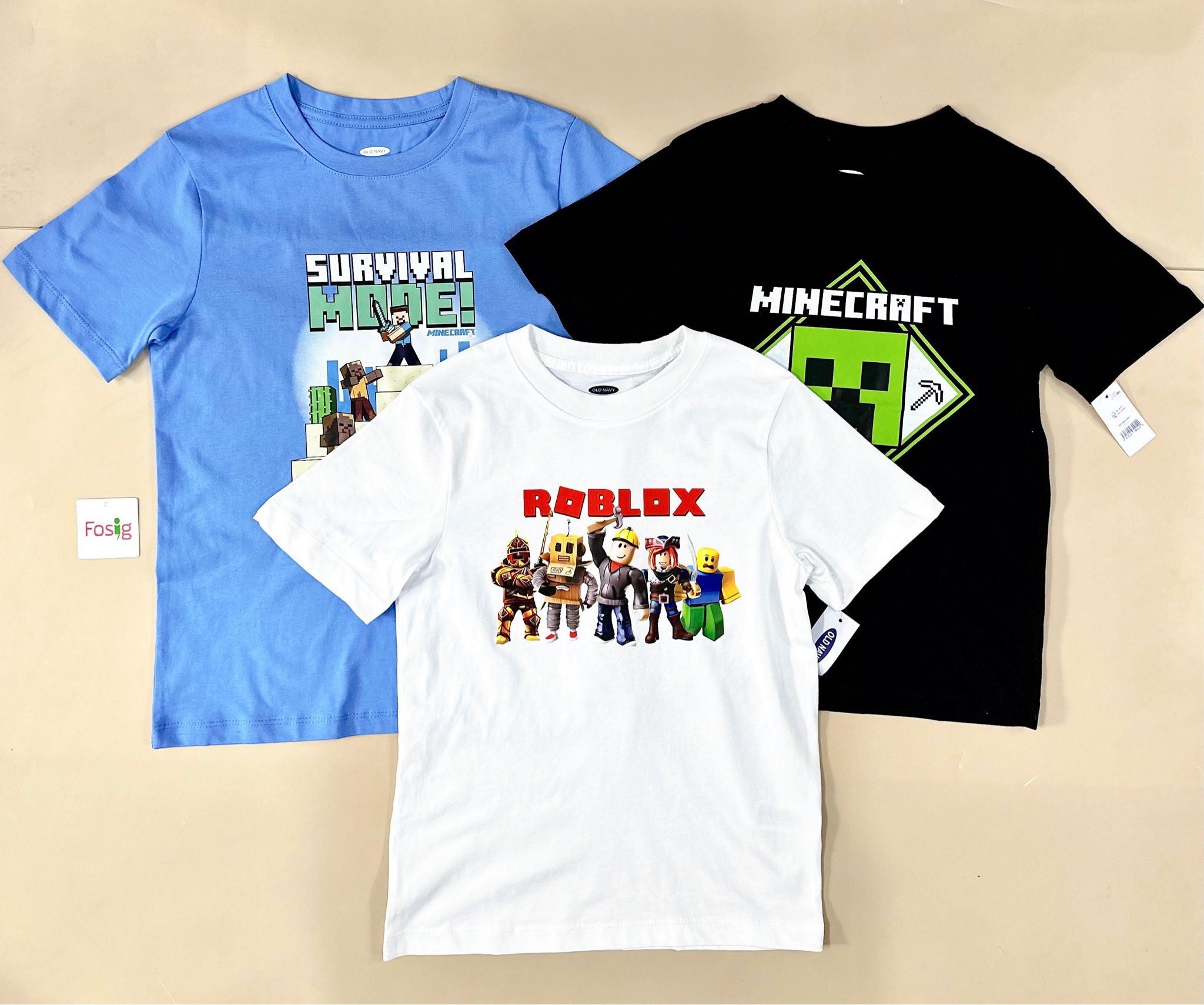 25-30kg; 35-45kg XS-2XL Set 3 áo ROBLOX, áo minecraft tay ngắn xịn. Tự tin, Cực ngầu- S3A17