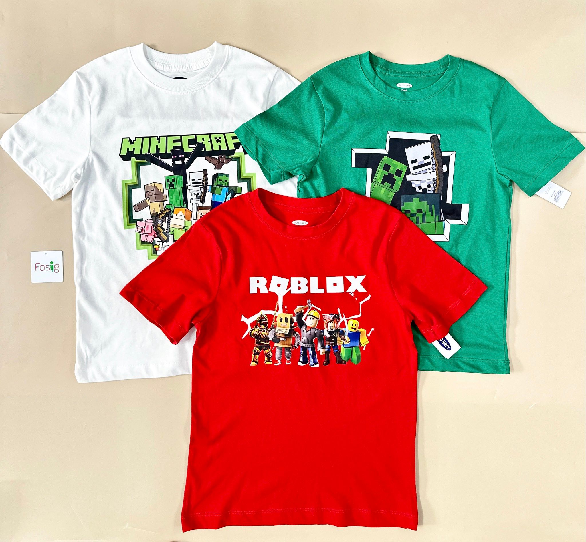 25-30kg; 35-45kg XS-2XL Set 3 áo ROBLOX, áo minecraft tay ngắn xịn. Tự tin, Cực ngầu- S3A17