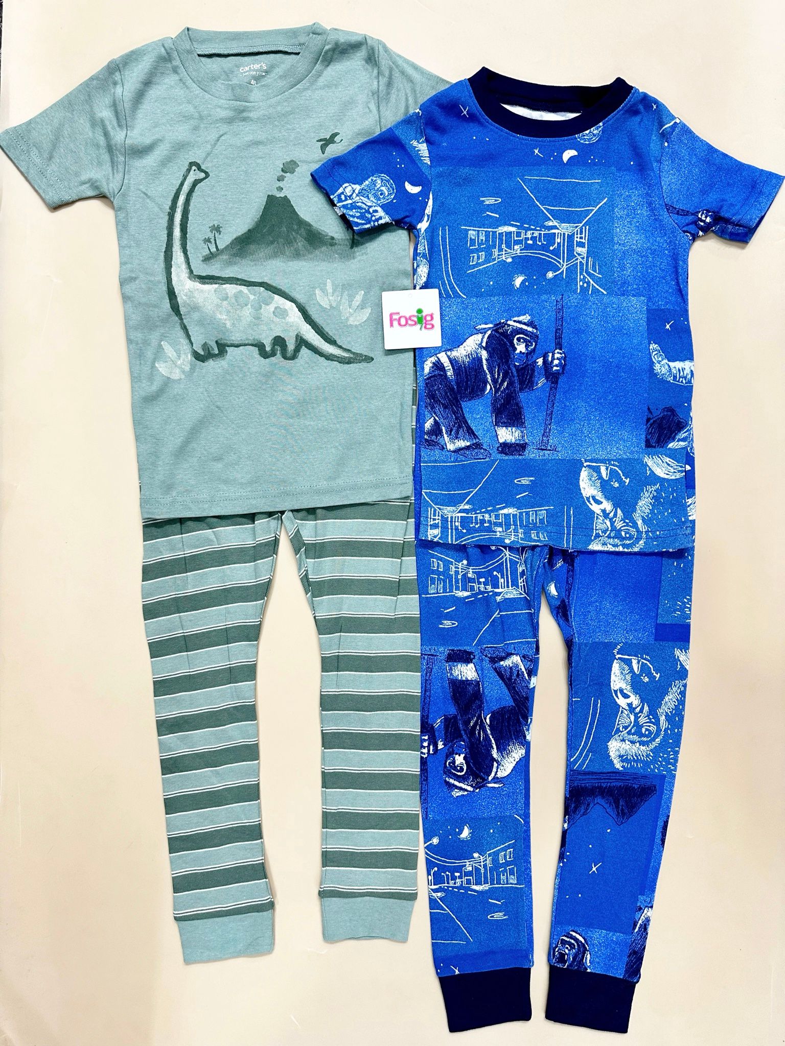 6-17kg; 28-30kg Set 2 đồ bộ tay ngắn quần dài cho bé trai-S2b02T