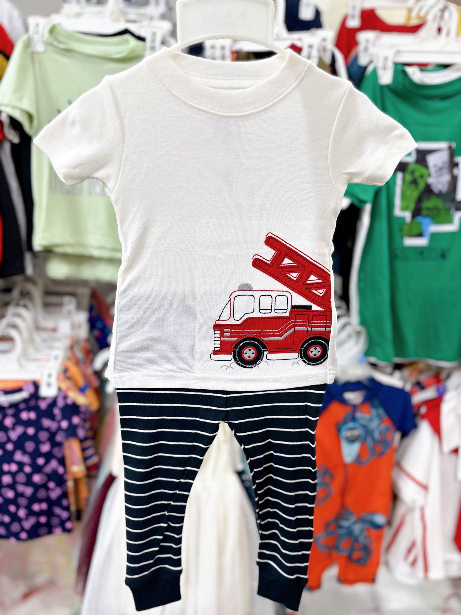 6-17kg; 28-30kg Set 2 đồ bộ tay ngắn quần dài cho bé trai-S2b02T