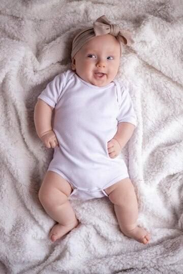 Set 5 bodysuit Cter tay ngắn trắng trơn cho bé