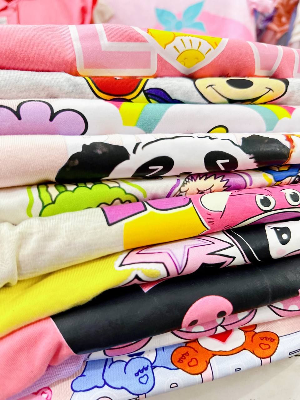 15-40kg S-XXL Đồ bộ tay ngắn bé gái- Vàng (quần dài) DB91