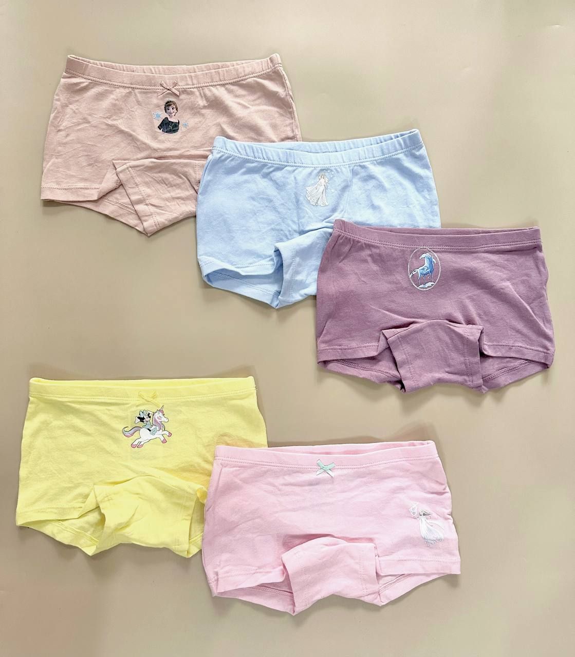7-11kg; 33-40kg Set 5 quần chip đùi bé gái HM còn nguyên tem mạc- QC3 (nhiều màu)
