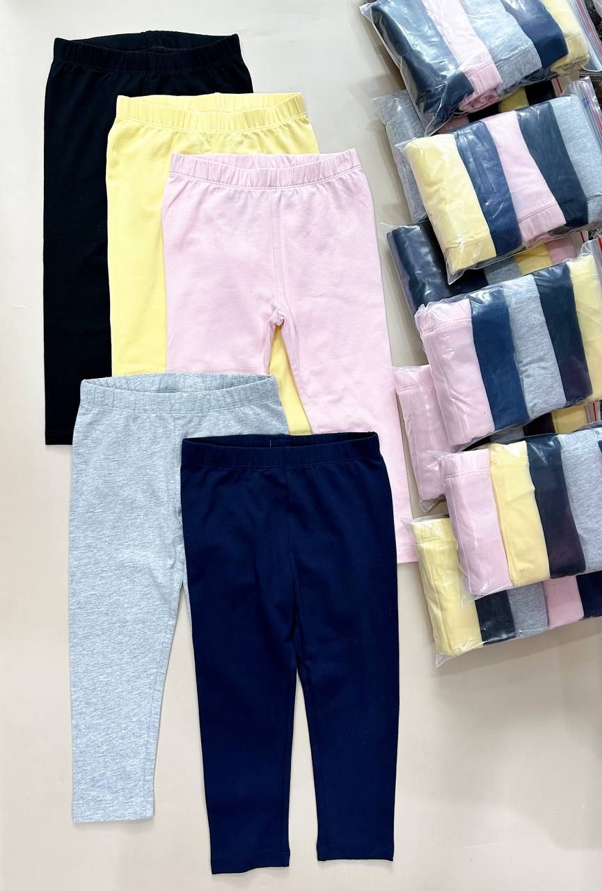 13-17kg set 5 Quần Legging GP Bé Gái - Màu Trơn dễ phối đồ