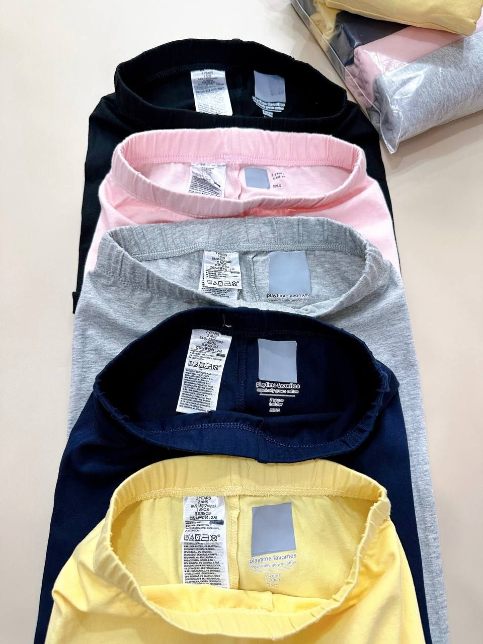 13-17kg set 5 Quần Legging GP Bé Gái - Màu Trơn dễ phối đồ